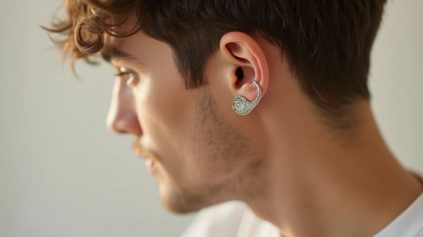 La fausse boucle d'oreille homme, l'alternative inattendue aux piercings
